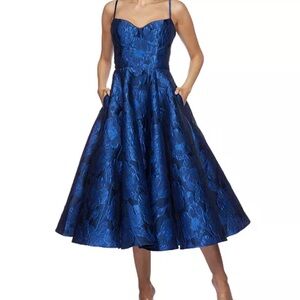 B Darlin Royal/Navy Blue Floral Midi Dress